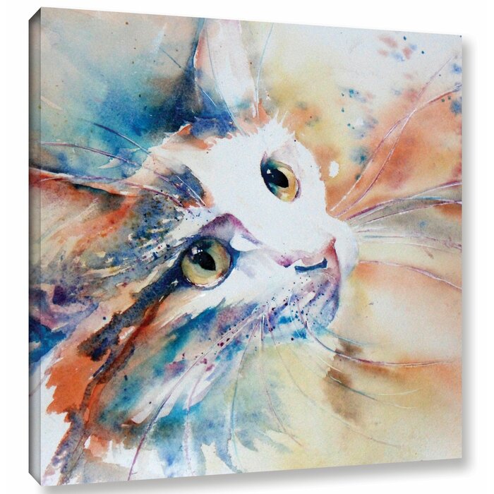 'Cat 14' Painting Print on Wrapped Canvas EJ900