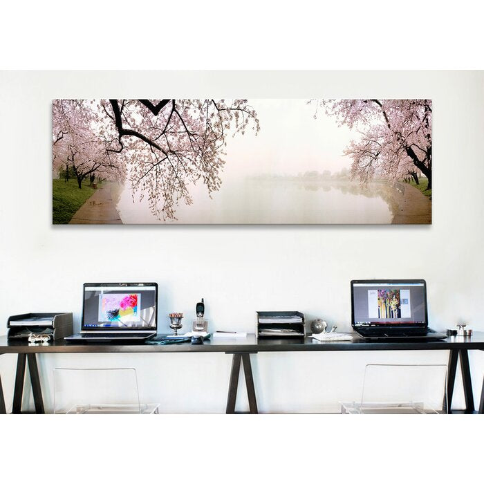 'Cherry Blossoms at the Lakeside, Washington, D.C' Photographic Print on Canvas - 20" x 60" x .75" (#K1694)