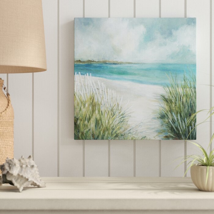 'Coastal Fences' Painting on Wrapped Canvas LX5383