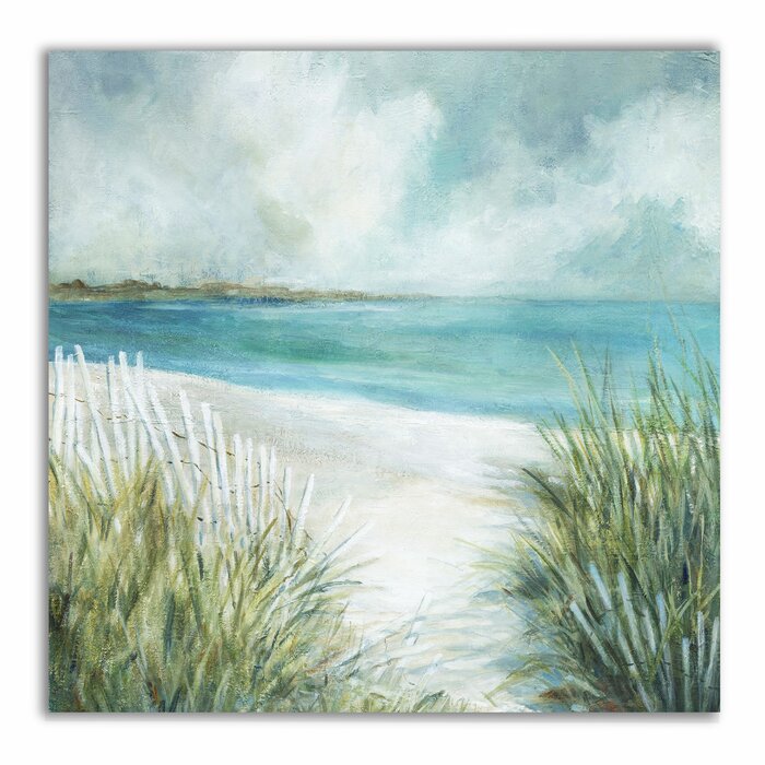 'Coastal Fences' Painting on Wrapped Canvas LX5383