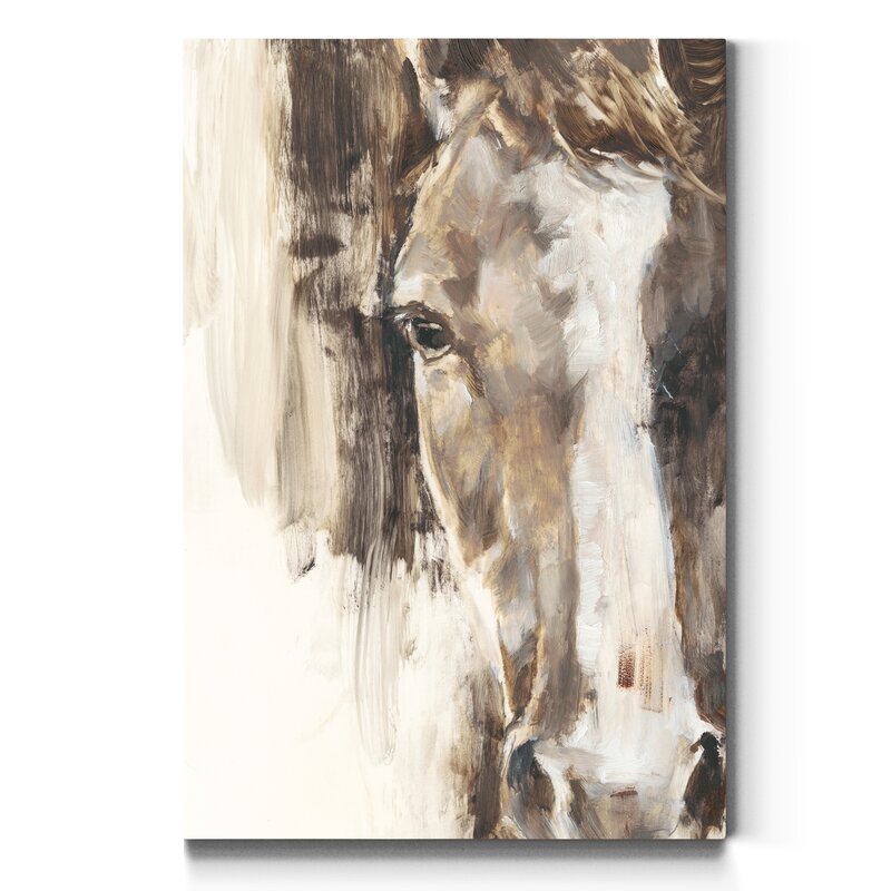 'Cropped Equine Study I' - Wrapped Canvas Painting Print EJ599