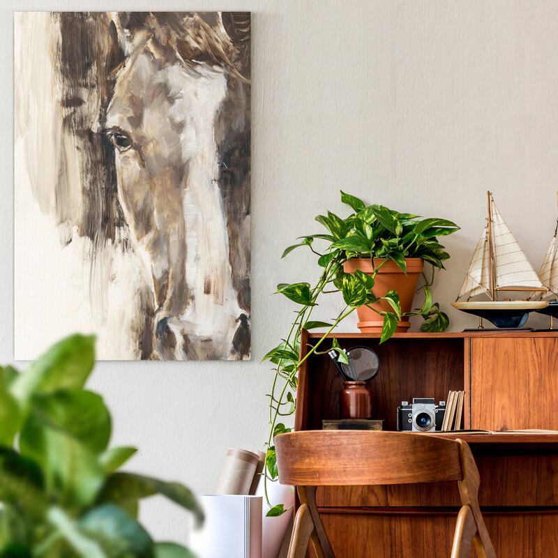 'Cropped Equine Study I' - Wrapped Canvas Painting Print EJ599