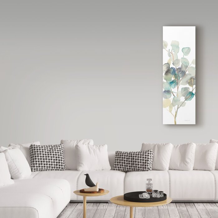 'Eucalyptus III White Crop' by Danhui Nai Wrapped Canvas Print - 24" x 8" (#K5601)