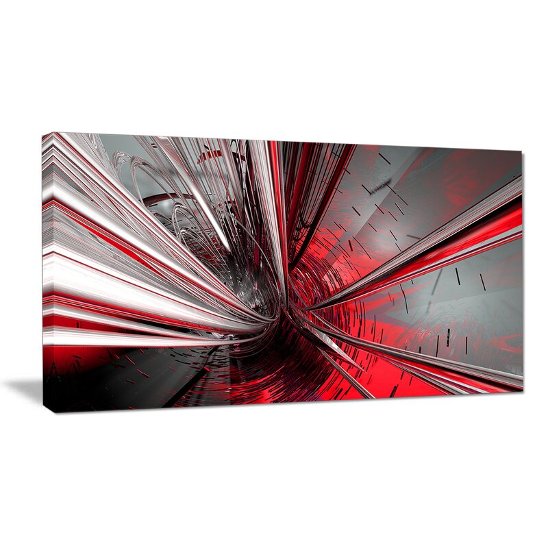 'Fractal 3D Deep into Middle' Graphic Art on Wrapped Canvas - 20" x 40" (#K2860)