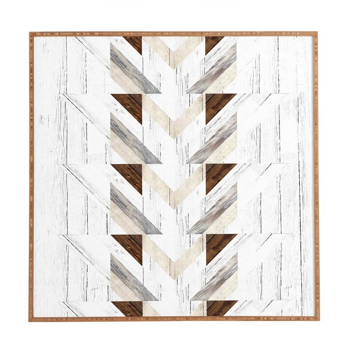 'Geo Wood 4' Framed Graphic Art 12" x 12" EE1302