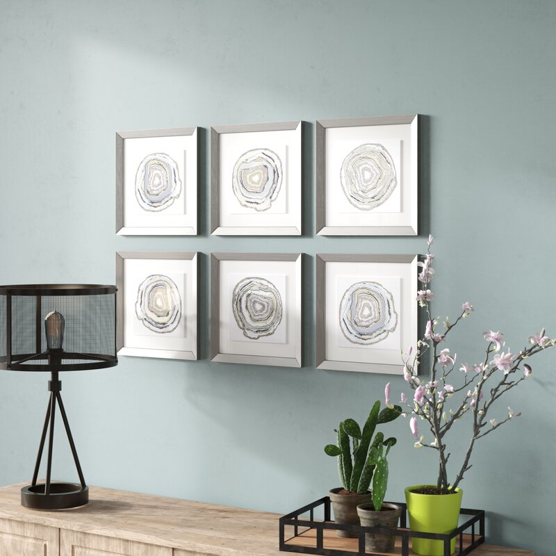 'Geodes' - 6 Piece Picture Frame Painting Print Set on Paper (#K3392)