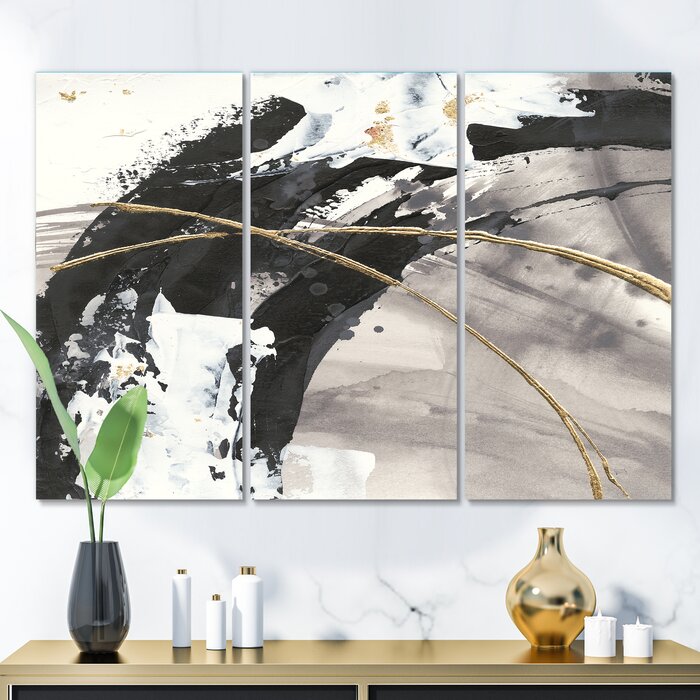 'Glam Painted Arcs I' Multi-Piece Painting Print on Wrapped Canvas - 40" x 60" (#K5600)