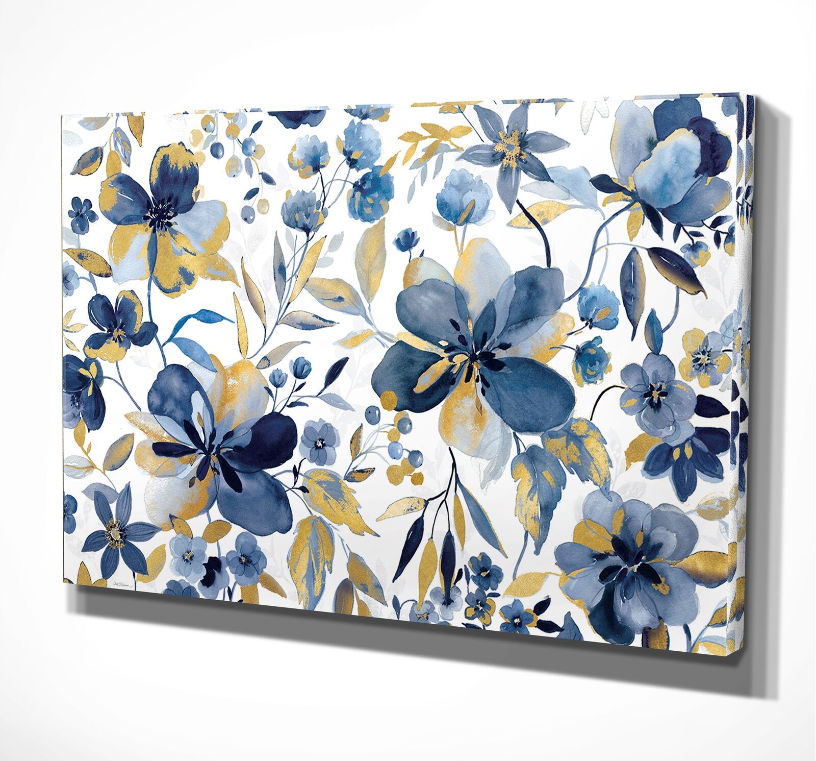 Blue/Yellow 'Golden Indigo Garden' Oil Painting Print TTR514