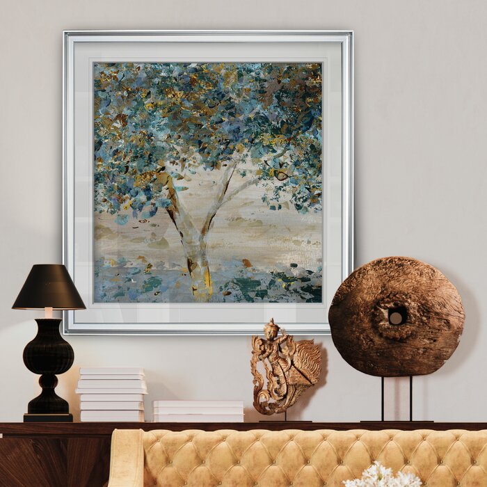 'Hint of Twilight' Painting Print with Silver Frame - 16" x 16" (#K5731)