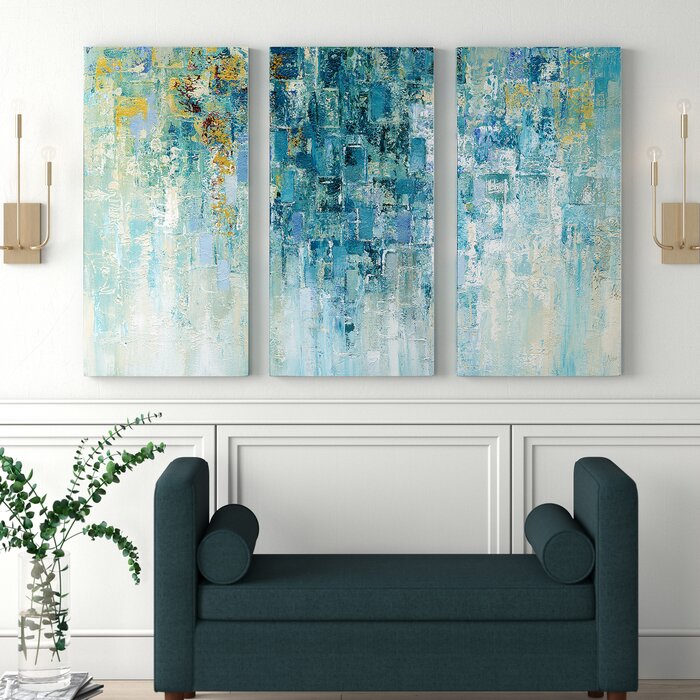 'I Love the Rain' - 3 Piece Wrapped Canvas Multi-Piece Image Print Set #J77