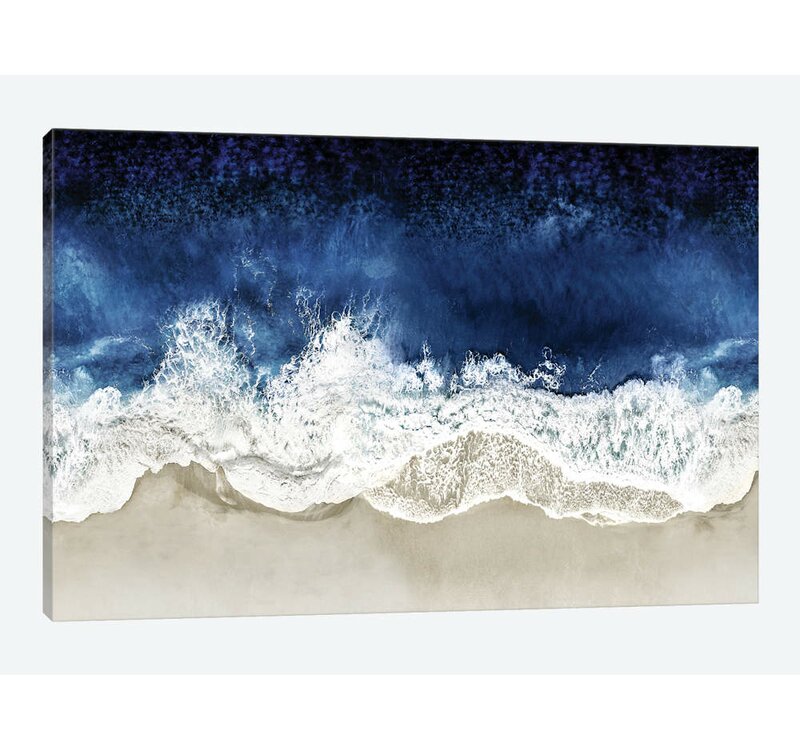 'Indigo Waves from Above II' Graphic Art Print on Canvas K7166