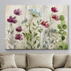 'Meadow Flowers I' Watercolor Painting Print on Wrapped Canvas - 30