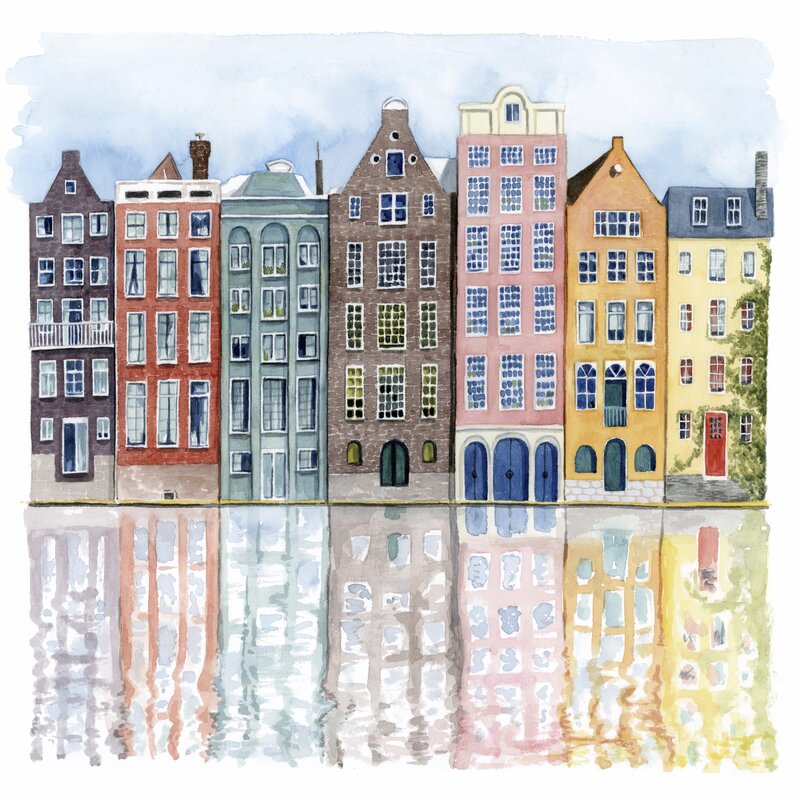 'Neighborhood I' Painting on Canvas - 36" x 36" (#K4636)