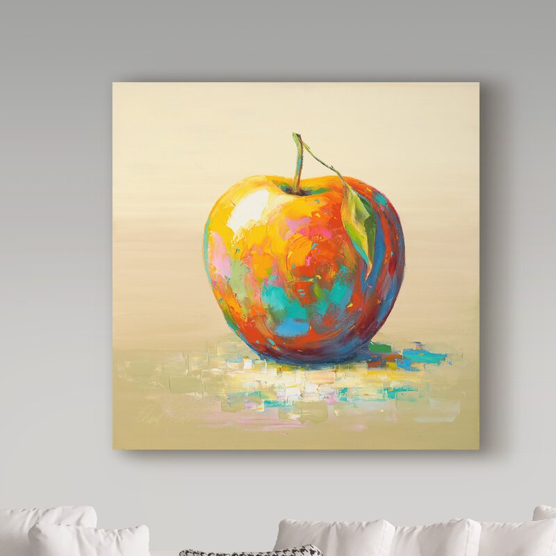 'Painted Apple' Acrylic Painting Print on Wrapped Canvas  #CR2001