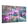 'Painted Petals XIX' - 3 Piece Wrapped Canvas Print Set EJ858