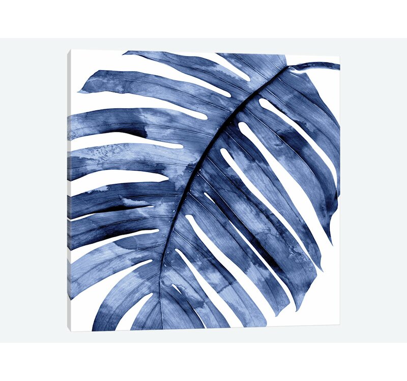 'Palm Close up II' Graphic Art Print on Canvas in Indigo CL412
