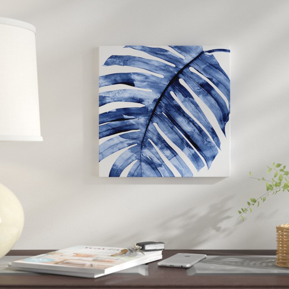 'Palm Close up II' Graphic Art Print on Canvas in Indigo CL412