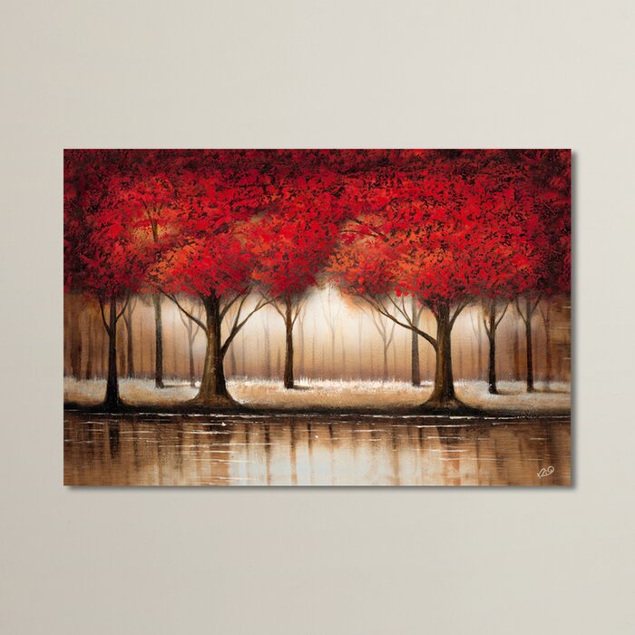'Parade of Red Trees' - Wrapped Canvas Graphic Art Print LX5450