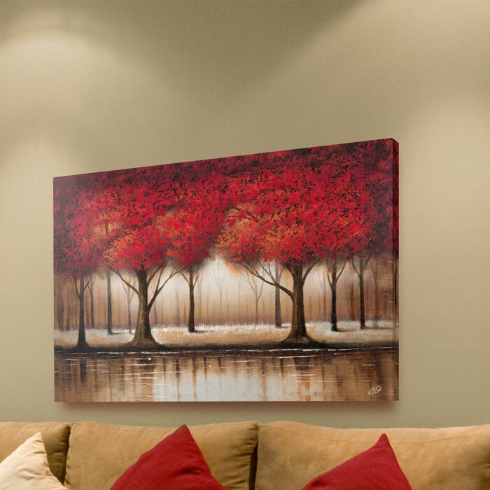 'Parade of Red Trees' - Wrapped Canvas Graphic Art Print LX5450