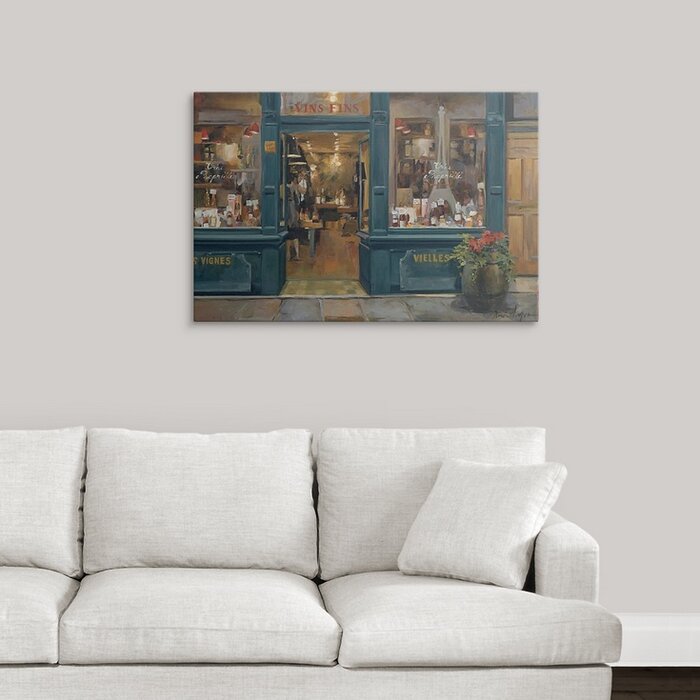 'Parisian Wine Shop' by Marilyn Hageman Painting Print on Canvas - 24" x 36" (#K1940)