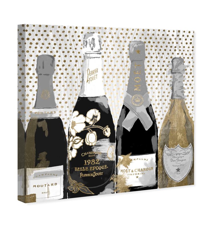 'Pass the Bottle Night' by Oliver Gal - Wrapped Canvas Graphic Art Print #J154