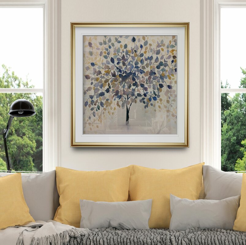 'Past Autumn' Painting, Gold Framed - 38" x 38" (#K2467)