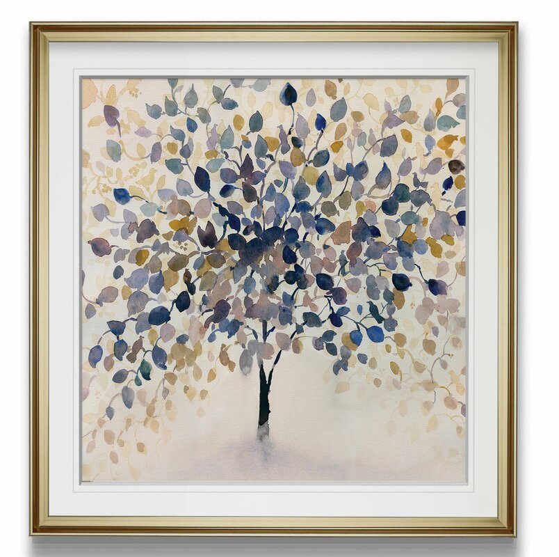 'Past Autumn' Painting, Gold Framed - 38" x 38" (#K2467)