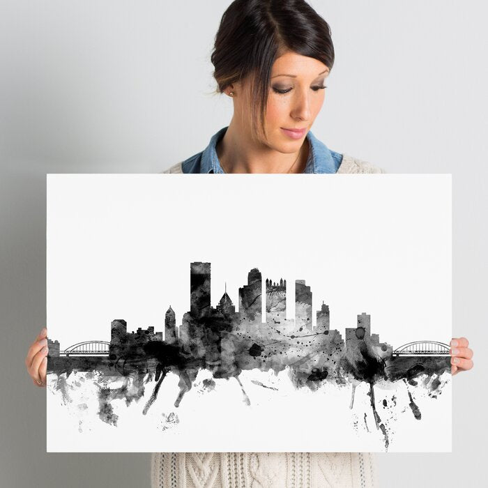 'Pittsburgh PA Skyline' Graphic Art on Wrapped Canvas LX5066