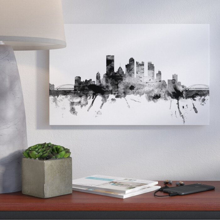 'Pittsburgh PA Skyline' Graphic Art on Wrapped Canvas LX5066