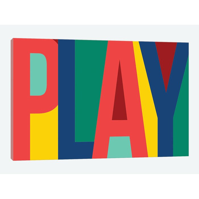 'Play' Wrapped Canvas Print #HA157