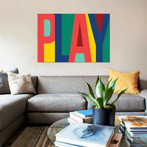 'Play' Wrapped Canvas Print #HA157