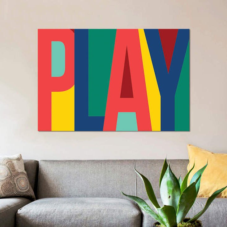 'Play' - Wrapped Canvas  Print K8150