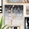 Load image into Gallery viewer, Gray/Gold/Black &#39;Soft Blue Cubes&#39; by Elisabeth Fredriksson 2239