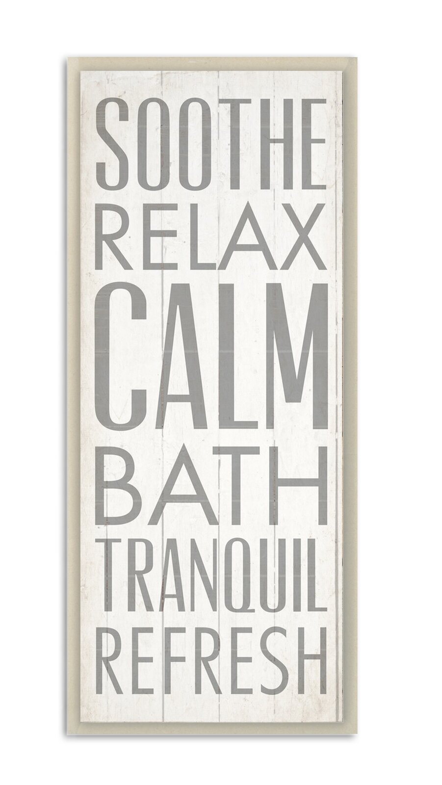 'Soothe Relax Calm Bath' by Dallas Drotz - Picture Frame Textual Art Print on Wood AS162
