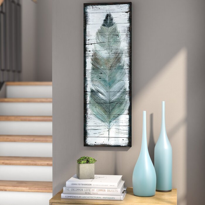 'Stained Feather' Wrapped Canvas Print - 12" x 36" (#K6623)