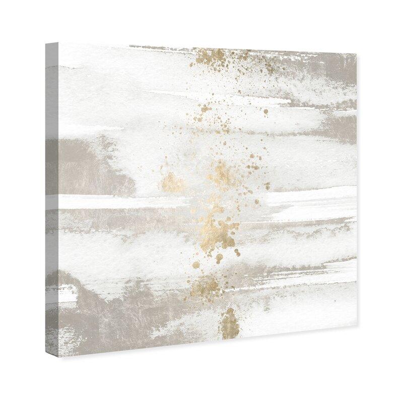 'Abstract Sun and Rain' Wrapped Canvas Graphic Art Print - 43" x 43" (#K5620)