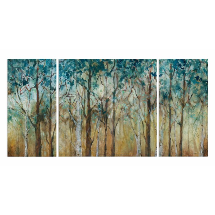 'Sunlit Birch Grove' - 3 Piece Wrapped Canvases #HA777