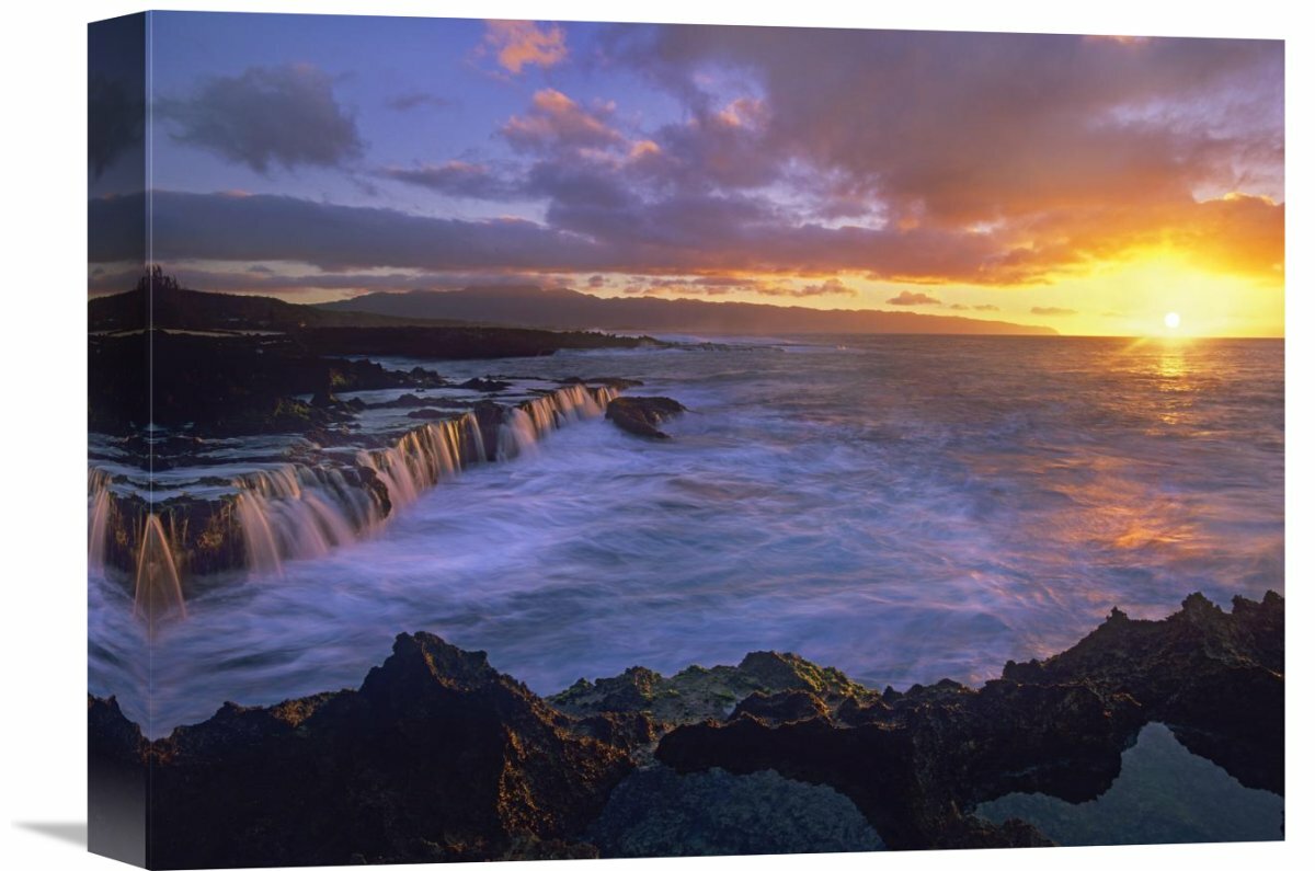 'Sunset at Shark's Cove, Oahu 30” x 40” LX3090