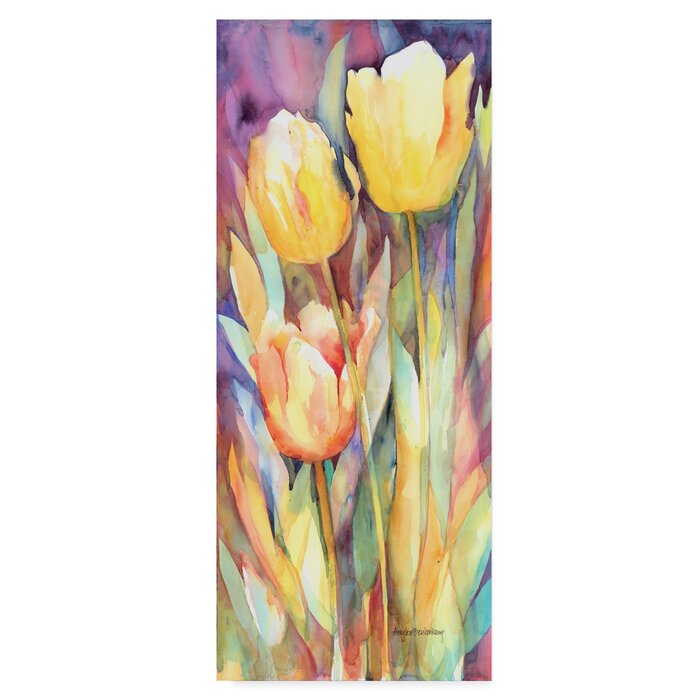 'Tall Blondes' Watercolor Painting Print on Wrapped Canvas #J53