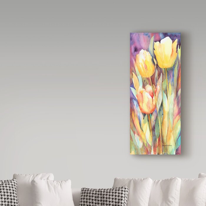 'Tall Blondes' Watercolor Painting Print on Wrapped Canvas #J53