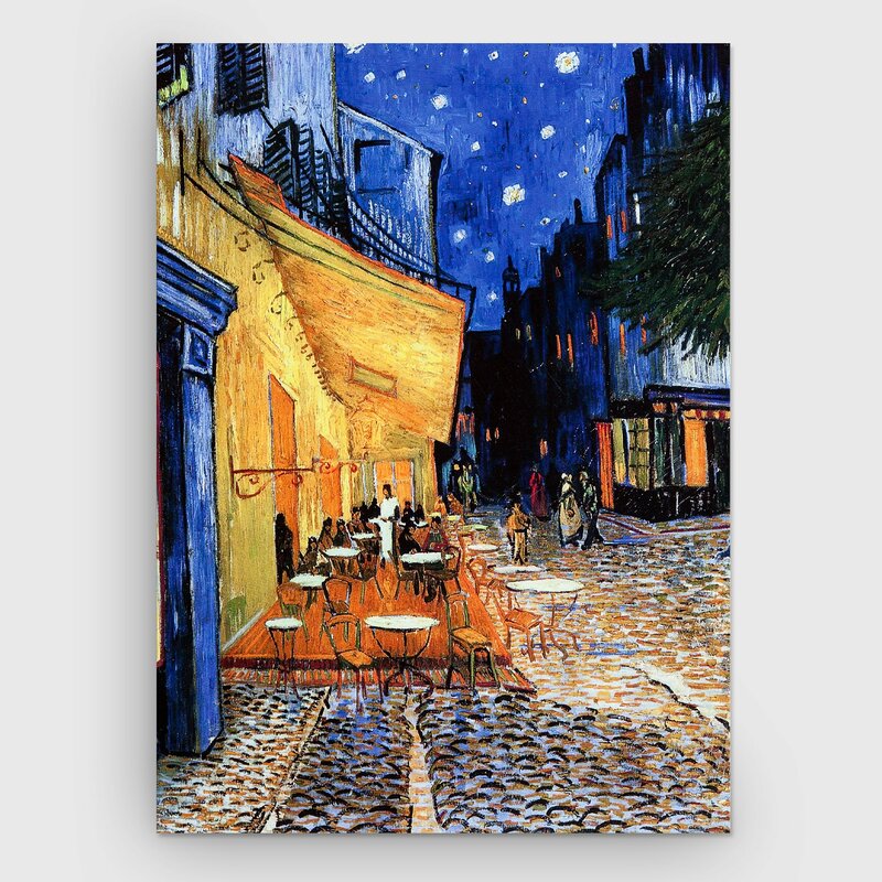 'The Café Terrace' by Vincent Van Gogh Wrapped Canvas Print - 32" x 24" (#K4259)