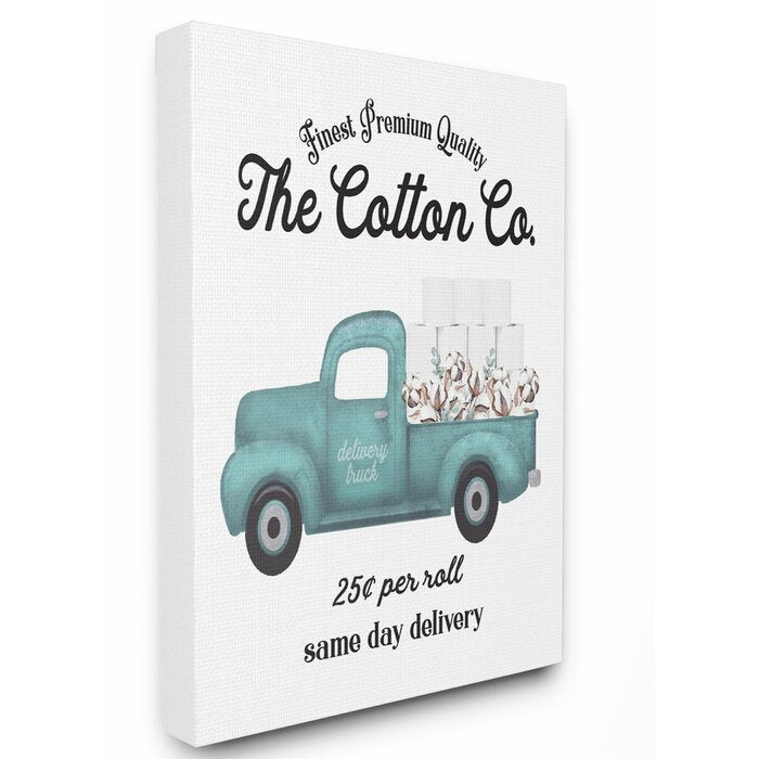 'Toilet Paper Cotton Co Delivery Truck Bathroom Word Design' LX4363