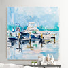 Blue/White 'Watercolor Marina II' - Painting Print on Canvas K7778