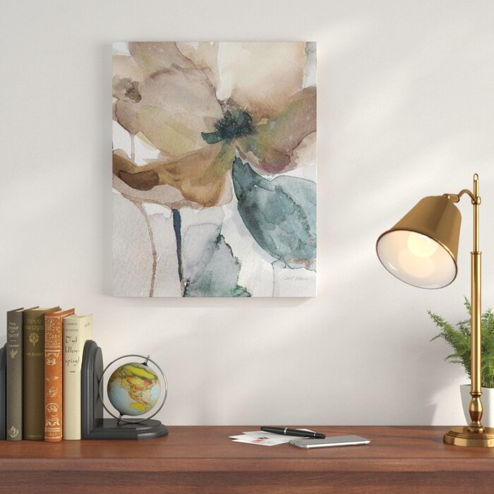 'Watercolor Poppy I' - Wrapped Canvas Print #LX3054