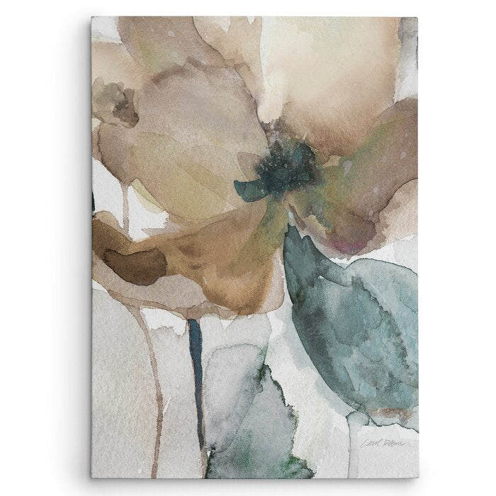 'Watercolor Poppy I' - Wrapped Canvas Print #LX3054