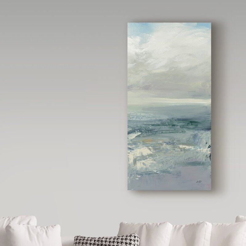 'Waves III Muted' Acrylic Painting Print on Wrapped Canvas - 24" x 47" (#K4671)