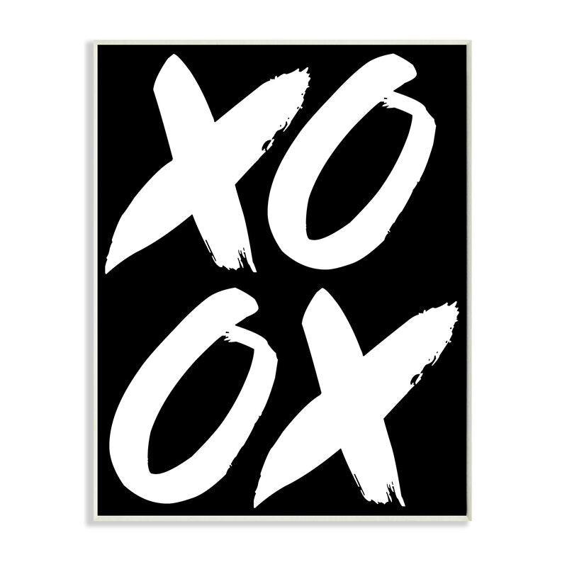 'Xoxo Black And White' - Textual Art Print #CR1213