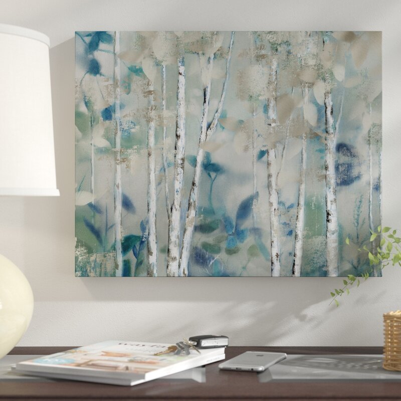 'Zen Forest I' Watercolor Painting Print on Wrapped Canvas - 24" x 32" (#K2473)