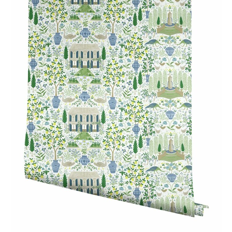 Blue/Green 27' x 27" Wallpaper Roll