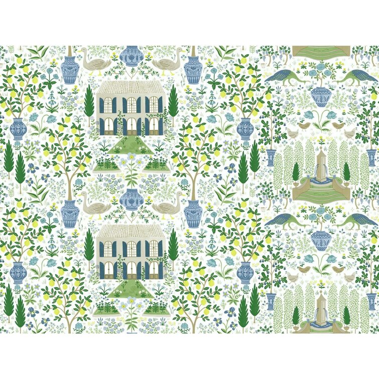 Blue/Green 27' x 27" Wallpaper Roll